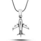 Silver Airplane Necklace